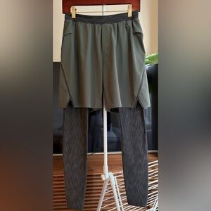 Lululemon Labs Men’s Shorts with Warm Leggings, Size Small